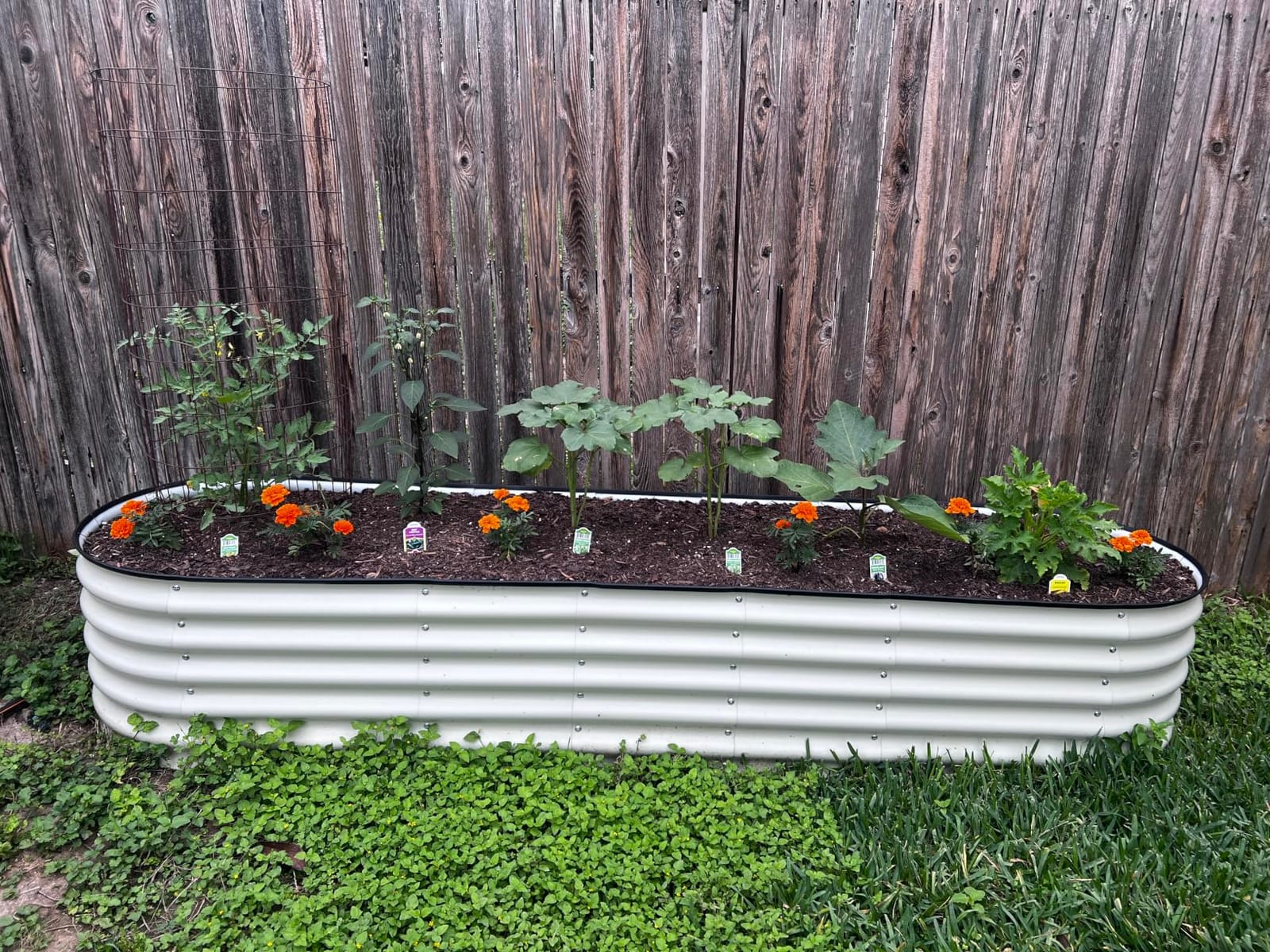 Kesfitt Raised Garden Bed, 4x2x1 FT Galvanized Steel Metal Raised Garden Bed, Oval Open-Bottom Design, 12-Inch Deep for Outdoor Vegetable & Herb Gardening, Volcanic Gray customer photo 2