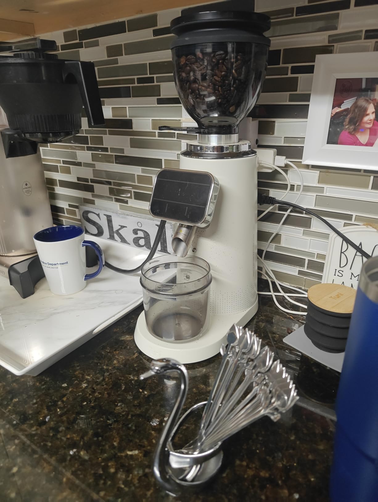 Tuni G3 Commercial 64mm Flat Burr Coffee Grinder, 100 Grind Settings, Ivory customer photo 1