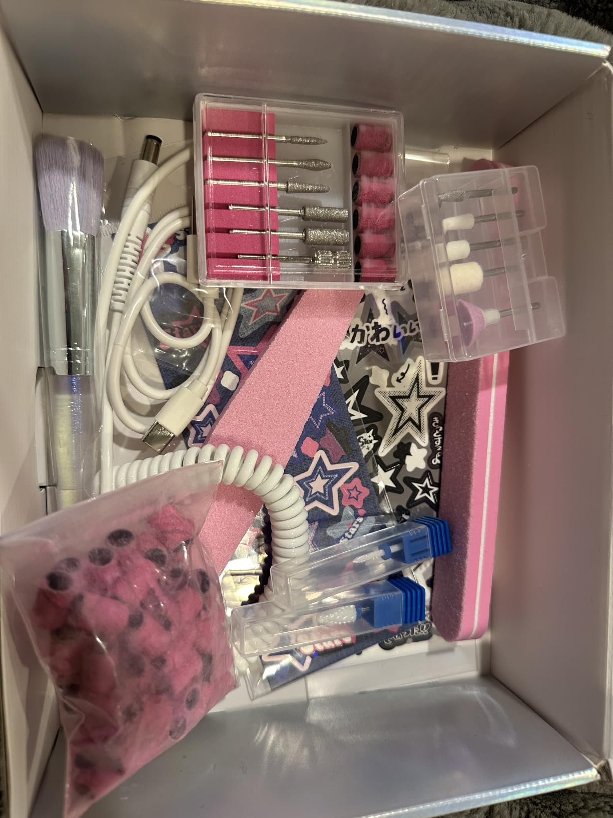 SAVILAND Nail Drill Professional 40000RPM 30S Fast Removal for Acrylic Nail | Low noise running, 4000mAh battery Long-Lasting, Complete drill bit set, Salon & mobile tech use, LCD display, Gradient Purple customer photo 1
