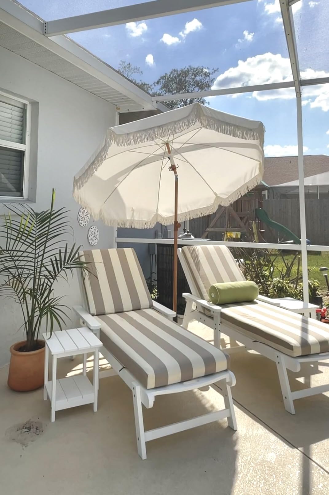 Honeycomb Outdoor Heritage Chaise Cushion for Patio Furniture, 26 x 80 customer photo 1
