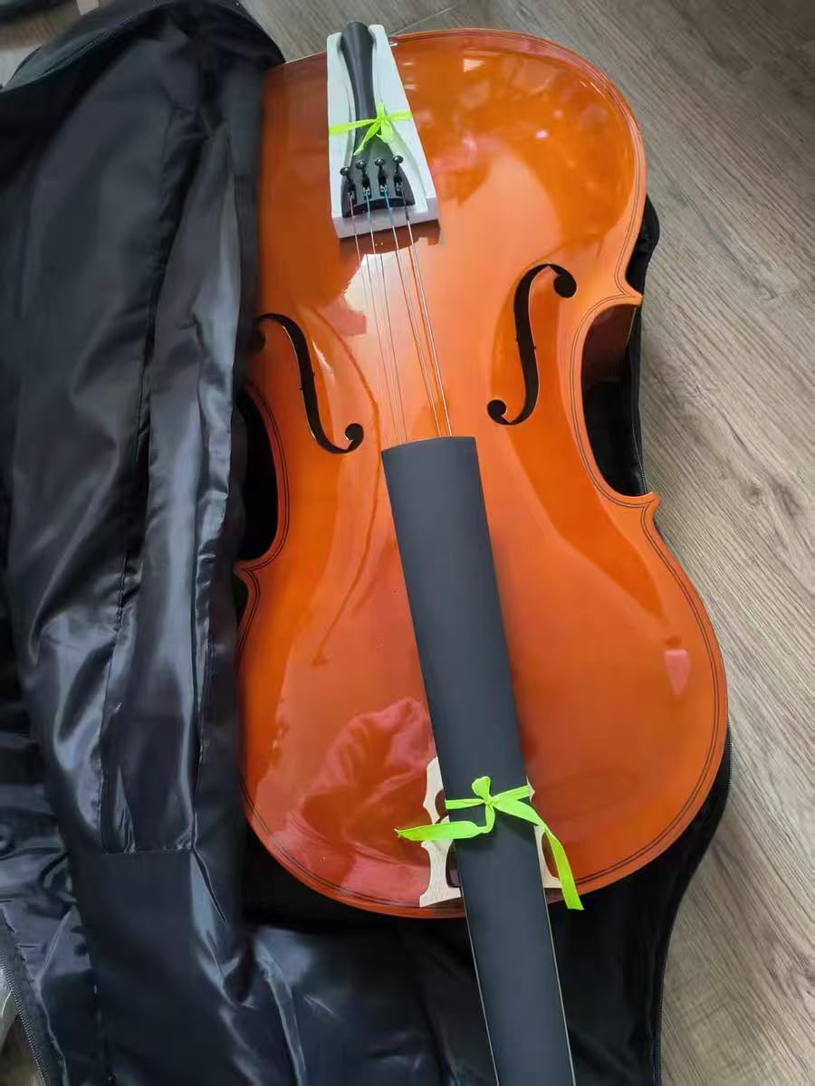 Full Size Cello Kit, Acoustic Cello Instrument for Adults, Beginners, Students, Complete Cello 4/4 Set with Portable Bag, Bow, Rosin (Black) customer photo 2