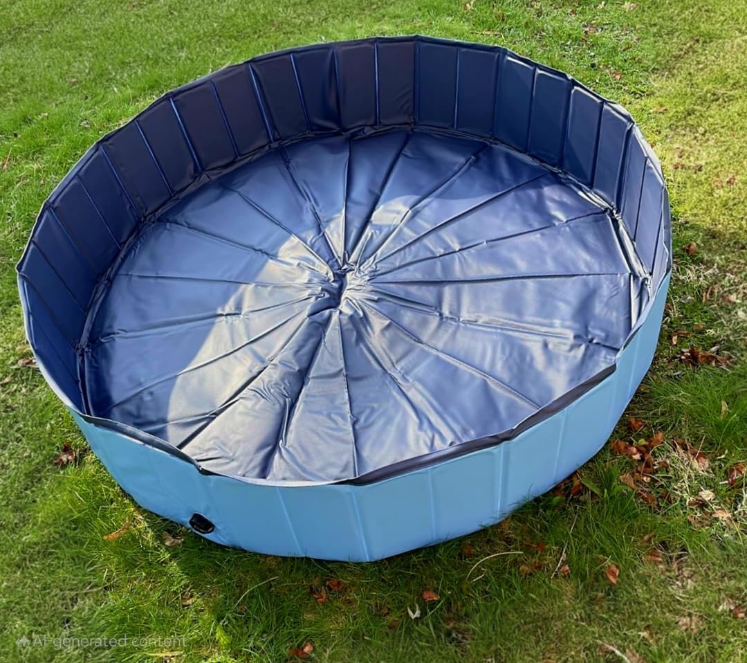 Pawtners Foldable Dog Pool with Sprinkler & RGB LED Light, 72