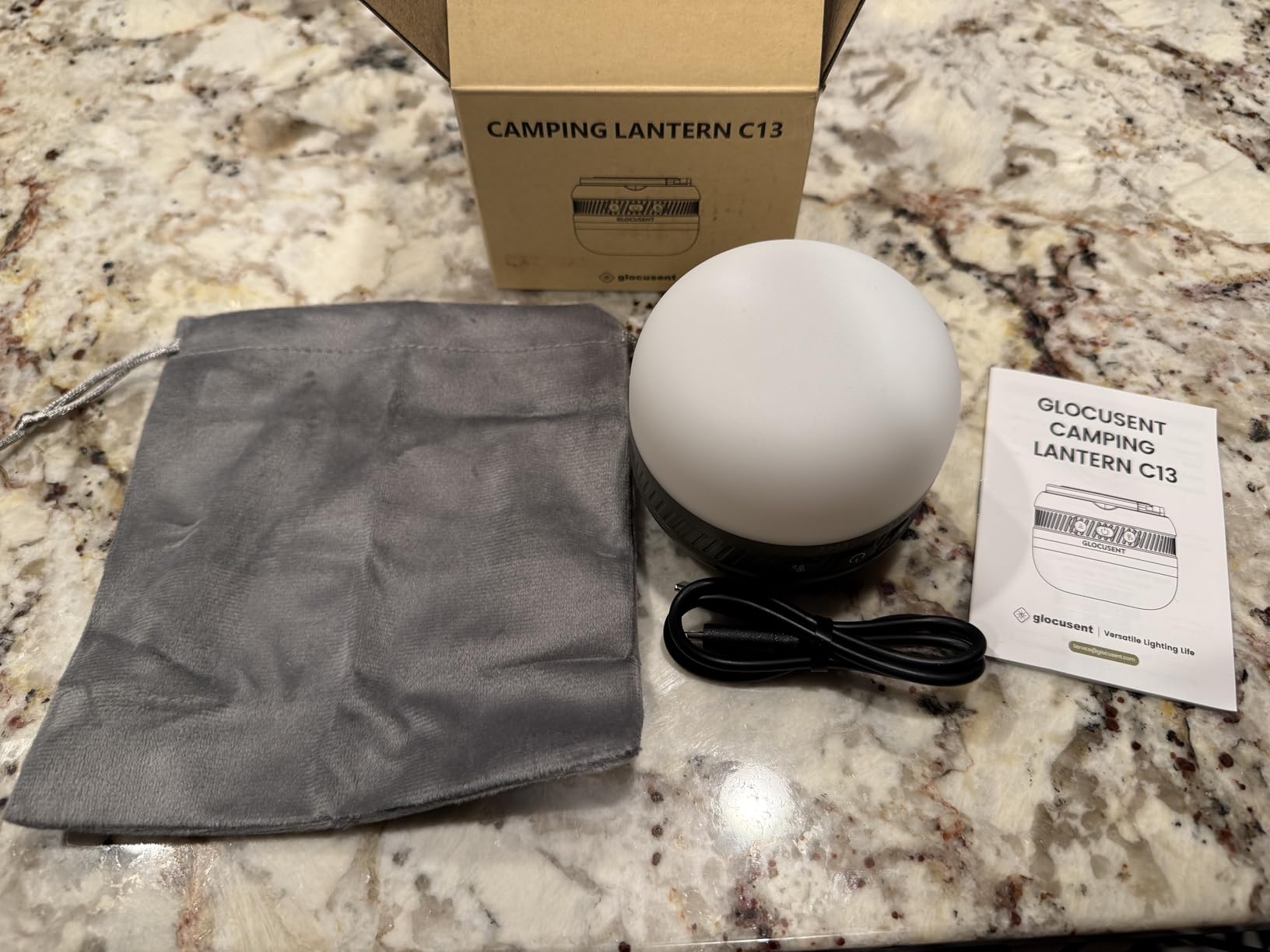 Glocusent 400H Camping Lantern, 5000mAh Rechargeable Lantern, Solar Pocket customer photo 2