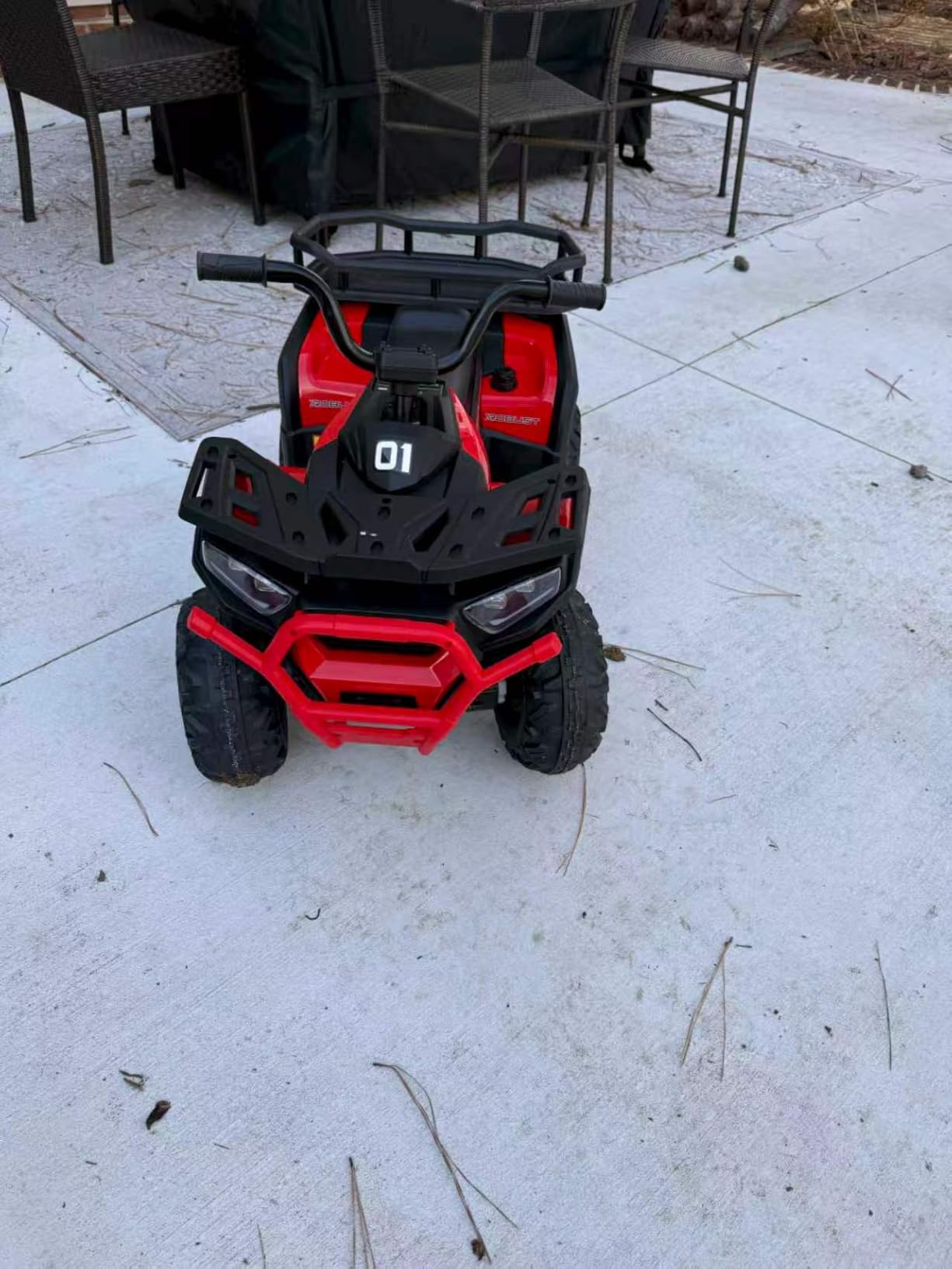24V 4x4 Ride on Toys Car, BLISSRIDE Kids ATV Quad w/Kneepads, 5Mph Max Speed, Music, LED Lights, Rear Storage Rack, Big Tires, Safe Soft Start&Brake, Electric 4 Wheeler for Kids Boys Girls, D Black customer photo 2