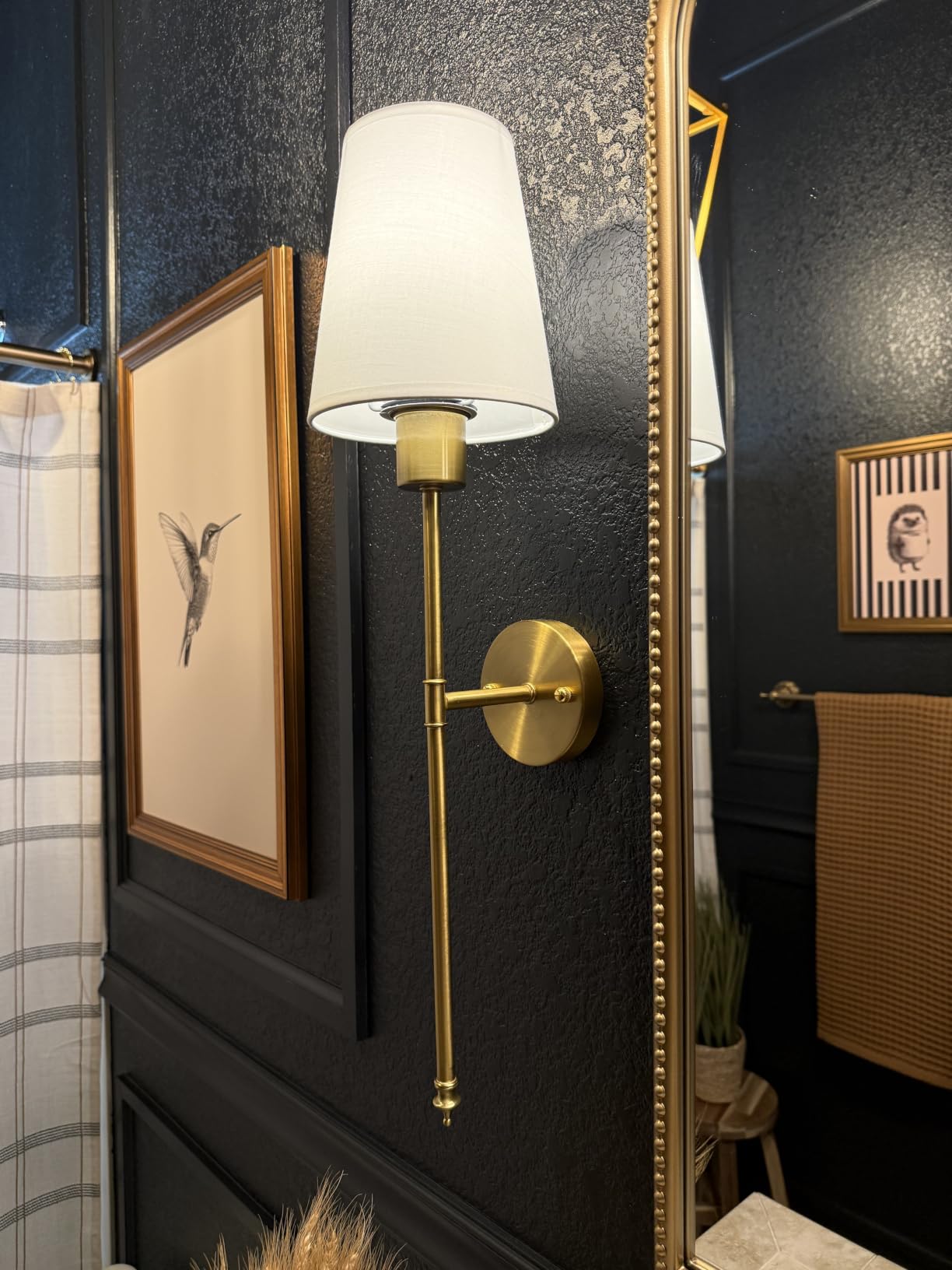 Brightown Battery Operated Wall Sconces Set of Two,Gold Sconces Wall Decor customer photo 1
