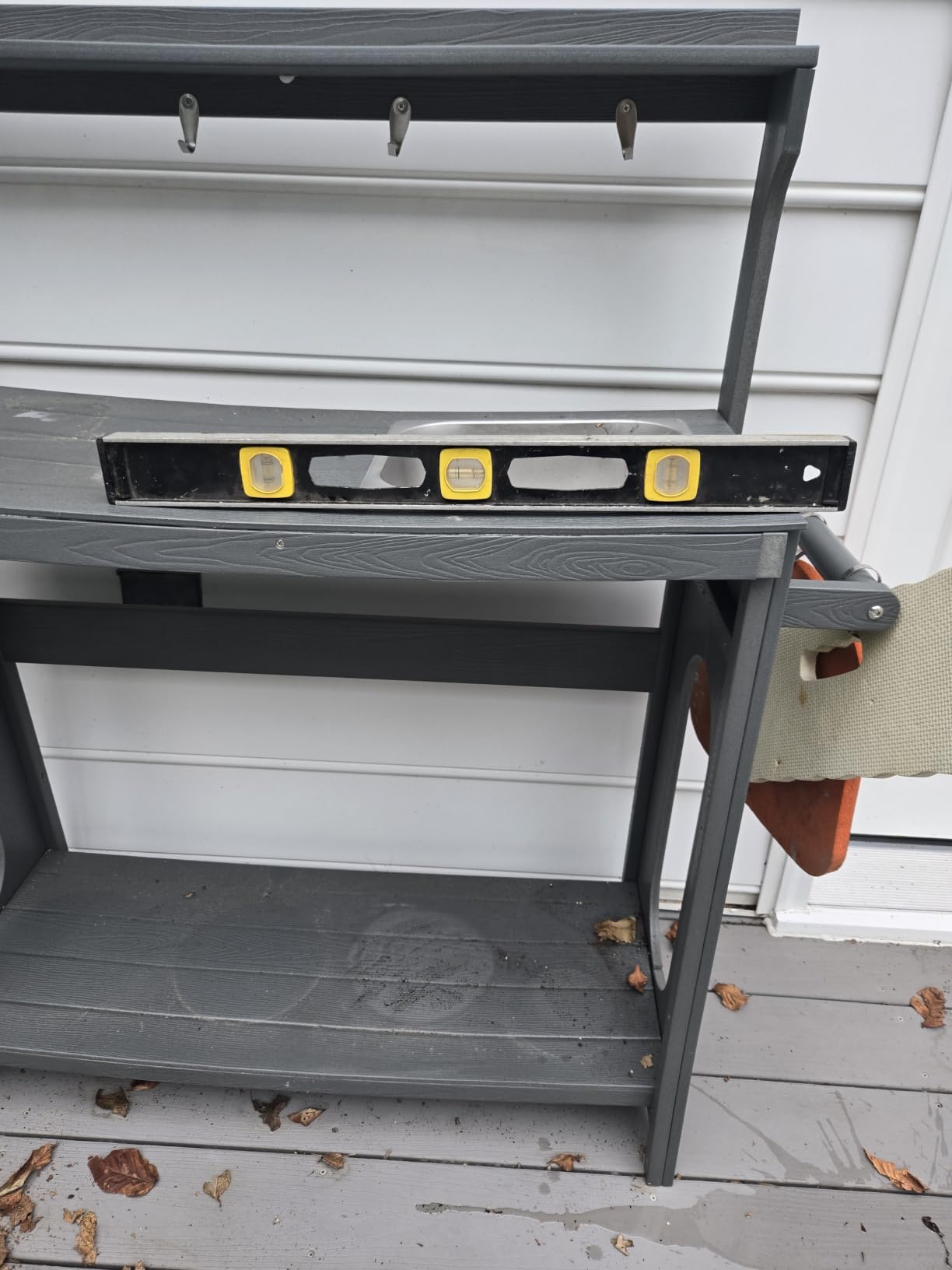 Outdoor Potting Bench Table with Removable Sink, All Weather, Teak customer photo 1