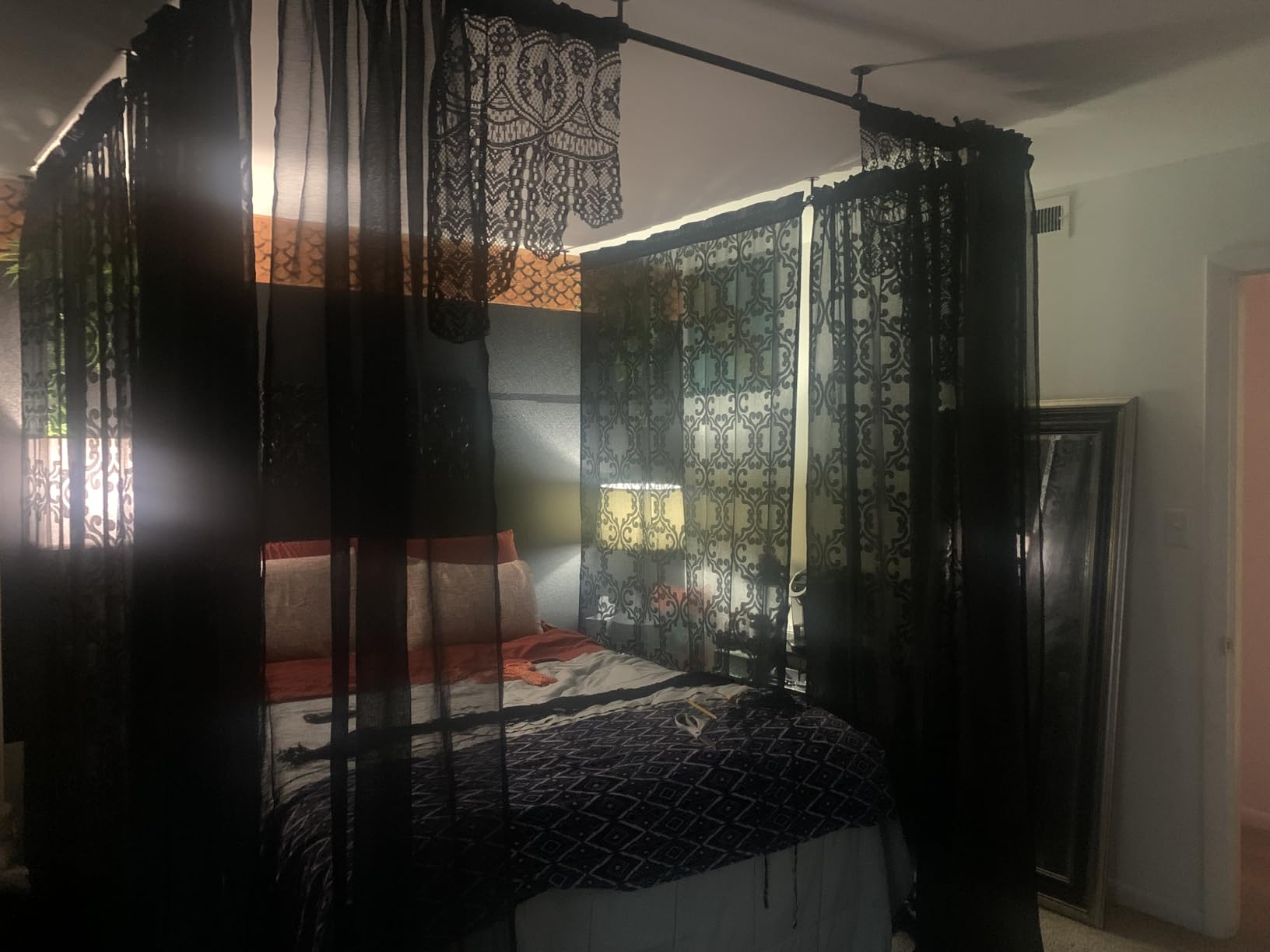 TONIAL Bay Window Curtain Rods, 36-72 Inch Center, Black, Small Cap End customer photo 2