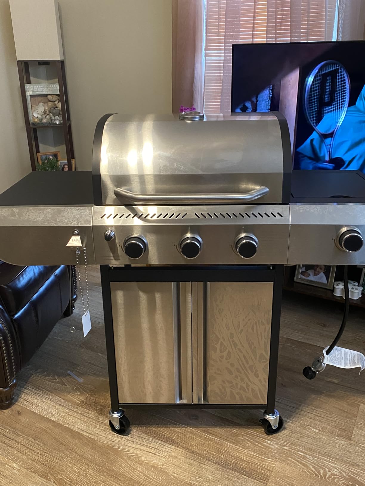 3-Burner Propane Gas Grill with Side Burner, 34,000 BTU Stainless Steel BBQ Grill – Heavy-Duty Porcelain-Enameled Grates for Patio and Outdoor Cooking customer photo 2
