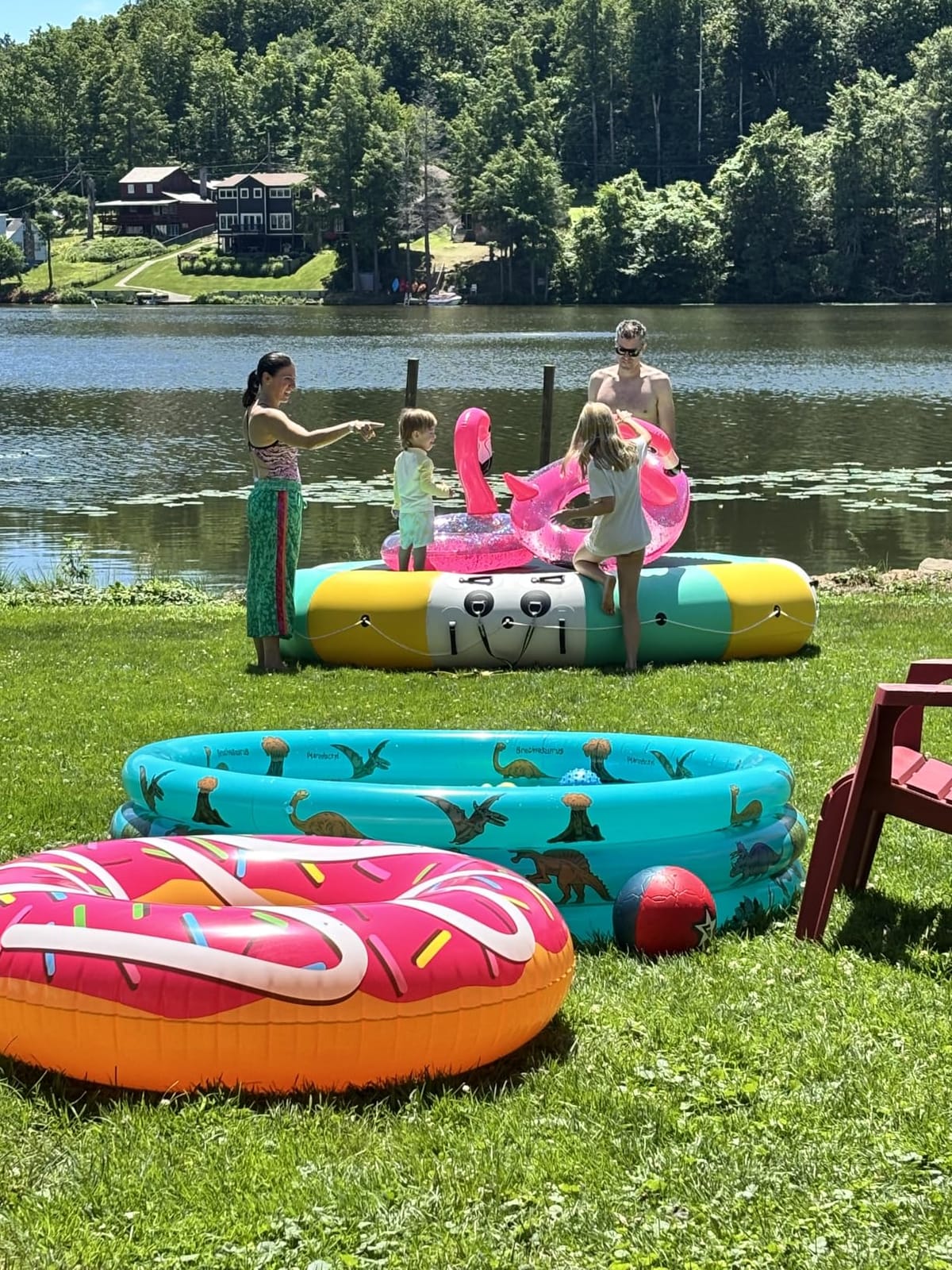 COOLWAVE 10/12/15FT Inflatable Water Trampoline for Lake with Pump customer photo 2
