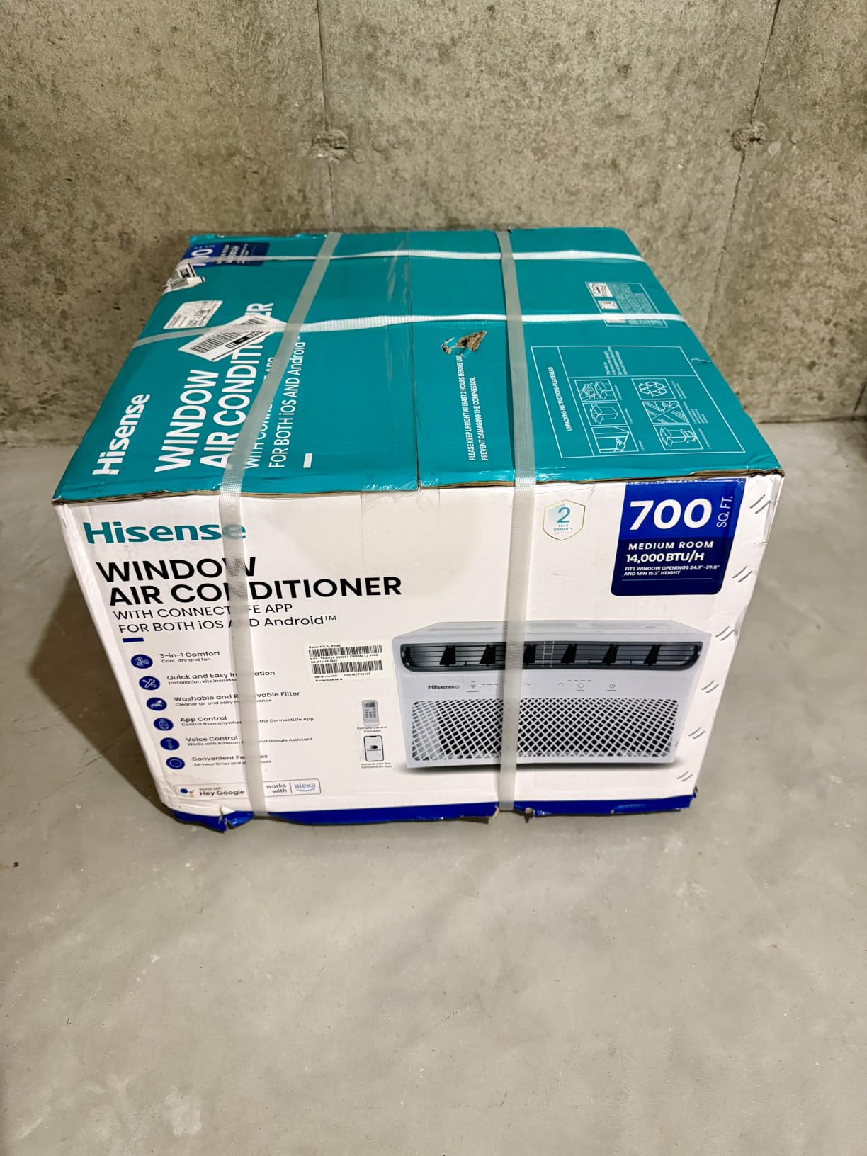 Hisense 14,000 BTU Window Air Conditioner, Wi-Fi Smart App Control | Smart App Control, Quiet, Cooling, Living Bedroom Home, up to 700 Sq. Ft. customer photo 2