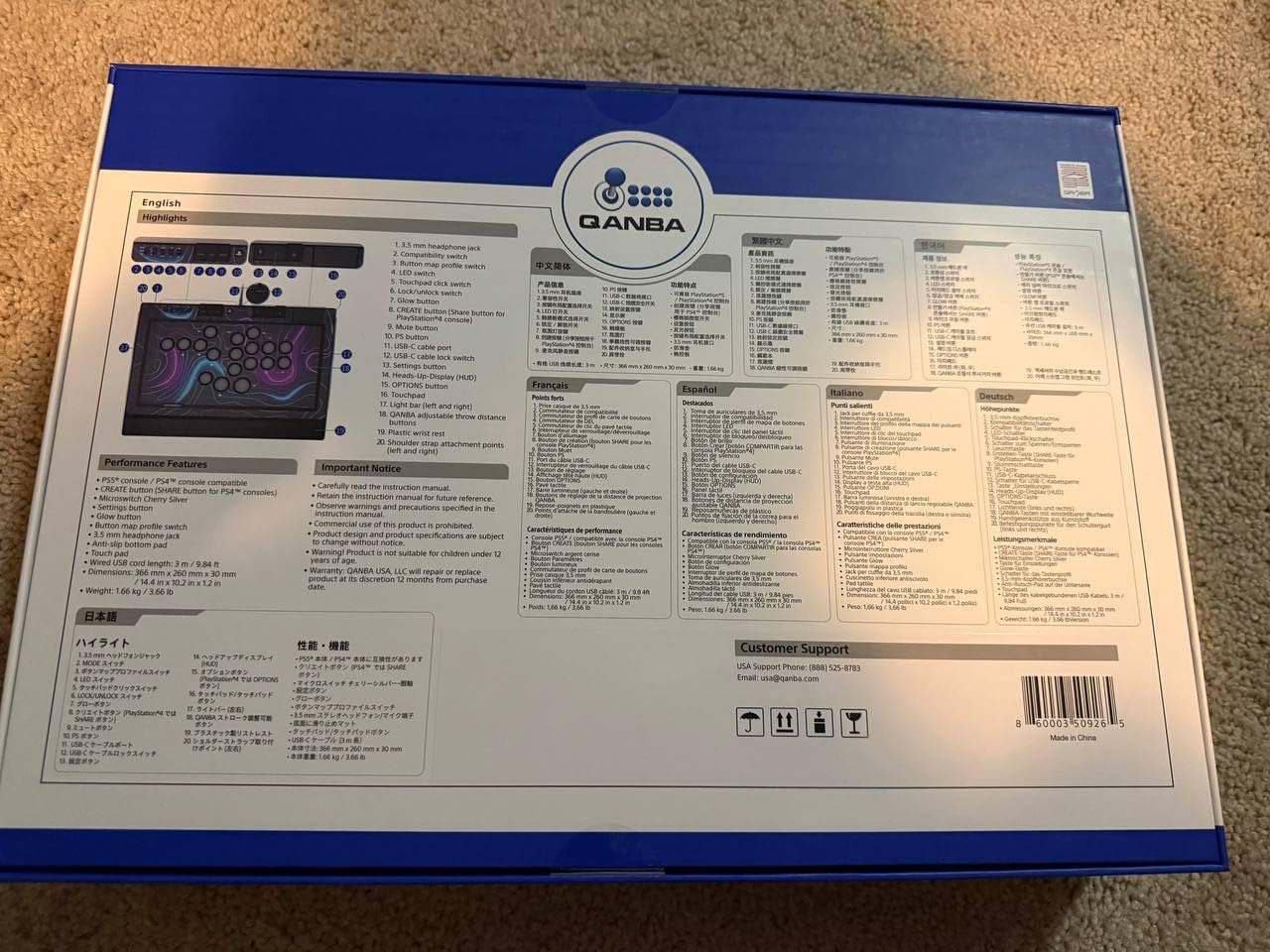 Qanba Sapphire S1 Street Fighter 6 Juri Edition Leverless Arcade Controller Joystick for PlayStation 5 and PlayStation 4 and PC (Fighting Stick) Officially Licensed Sony Product,Detachable Joystick,Tournament Grade for Fighting Games,18 Adjustable Buttons, Detachable Wrist Rest customer photo 2