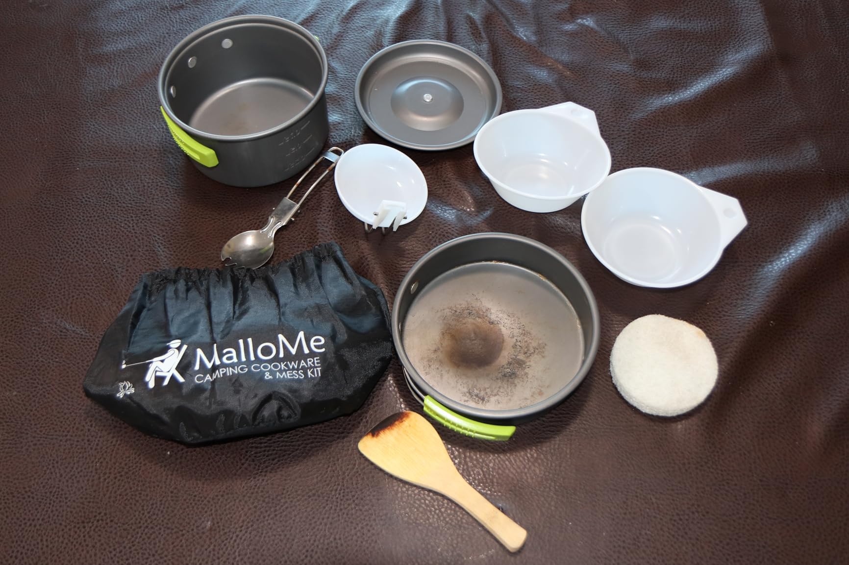 MalloMe Camping Cookware Mess Kit for Backpacking Gear - Camping Cooking Set - Camping Pots and Pans Set - Backpacking Stove/Portable Stove Compatible - Camp Kitchen Equipment Accessories Pot customer photo 1