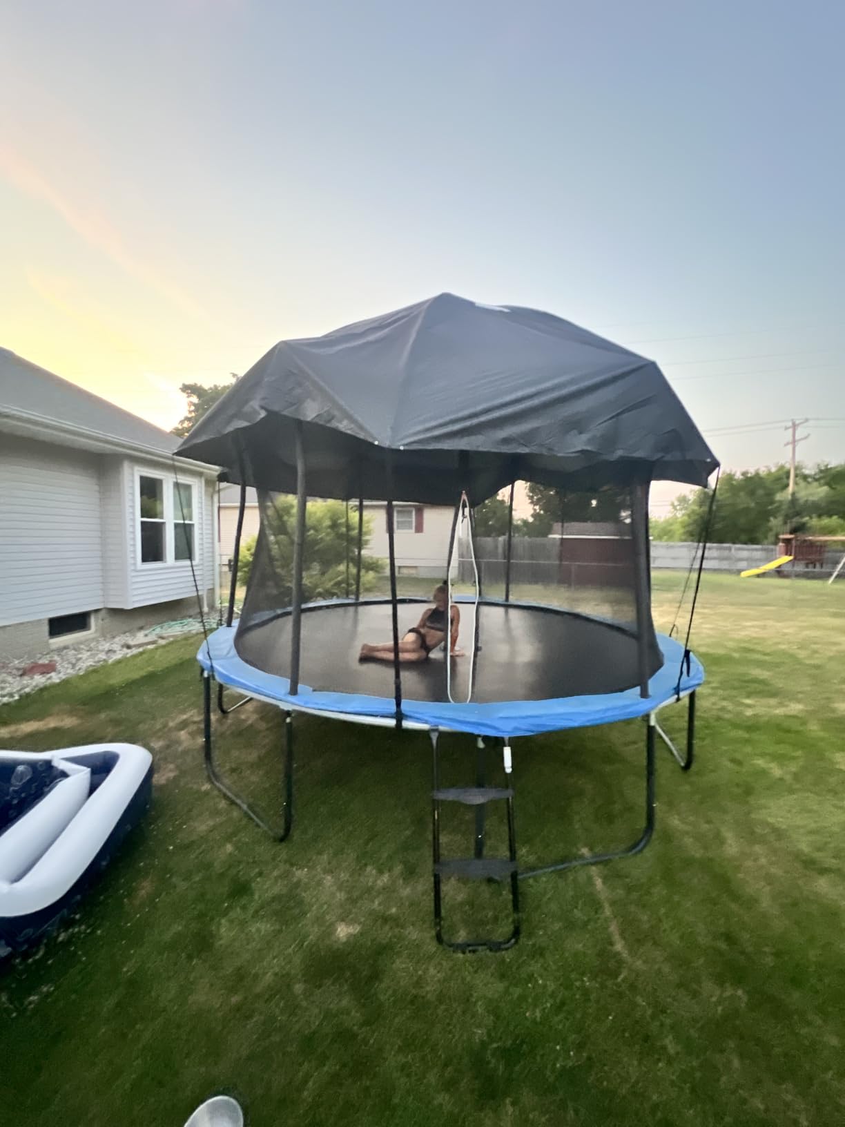 12FT Dome Trampoline Canopy Cover for Backyard Round Trampolines customer photo 2