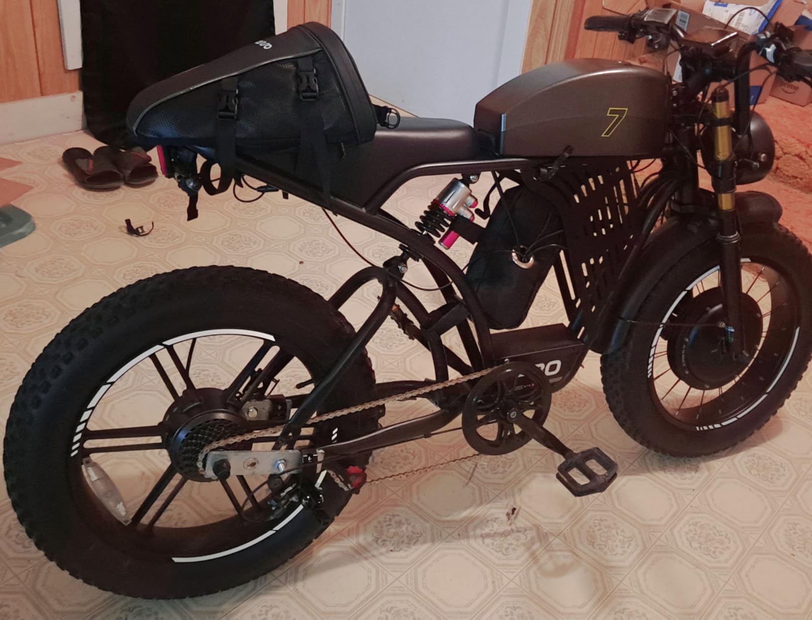 ASKGO Electric Bike for Adults, 2500W Peak Electric Dirt Bike, 28MPH 65Miles E Bike with 48V 20AH Removable Battery, 16