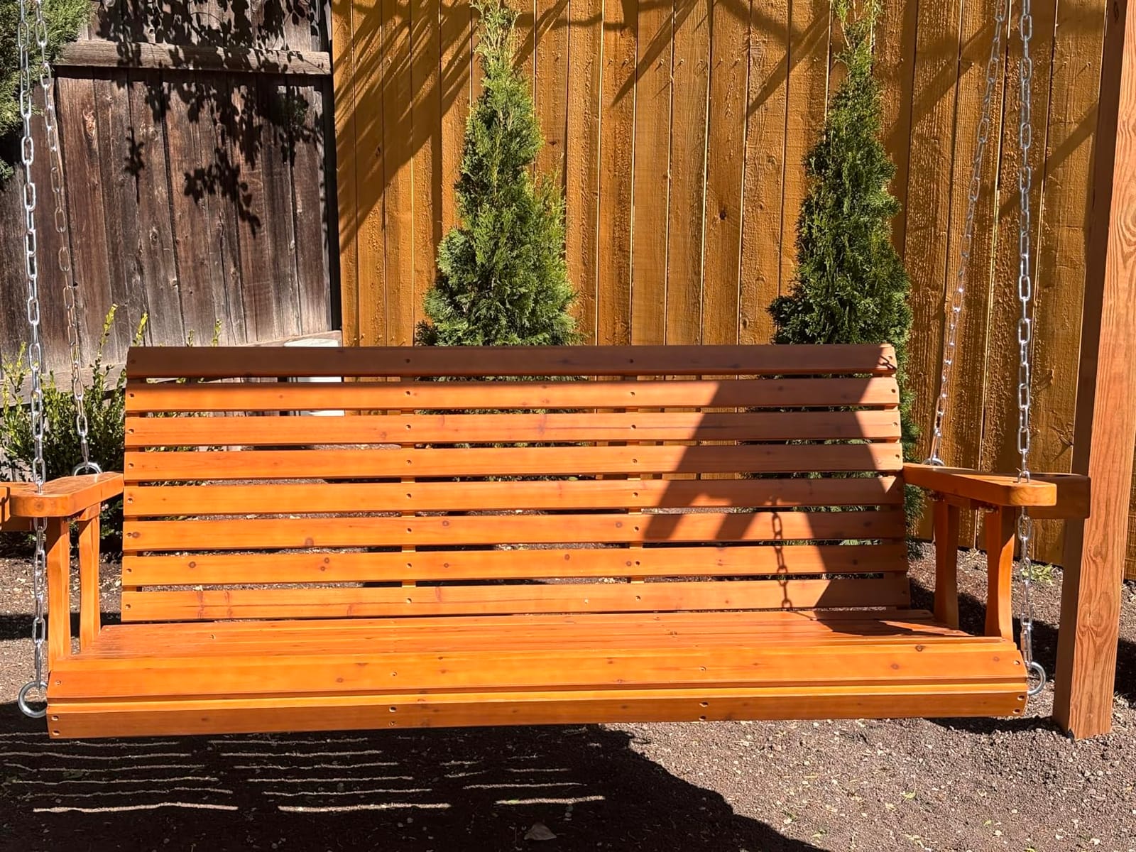 Fortune Candy Wooden Porch Swing, Iron Black, 5 FT Extra Large customer photo 1