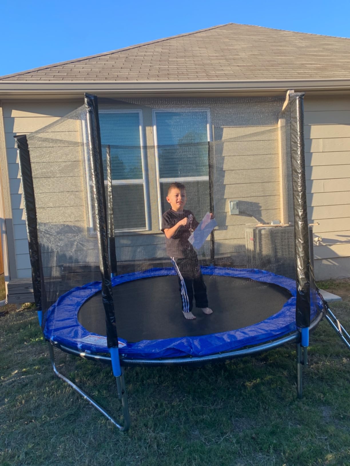 SKOK 14 FT Rectangle Outdoor Trampoline with Net and Ladder for Kids customer photo 1