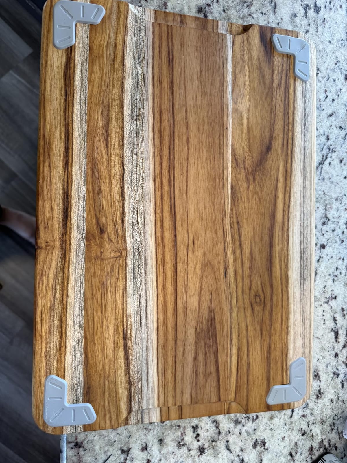 Teak Wood End Grain Cutting Board for Kitchen with Non-slip Feet, Heavy Duty Checkered Cutting Board Upgraded Chopping Board with Juice Groove & Handle Large Wooden Butcher Block with Gift Box customer photo 2