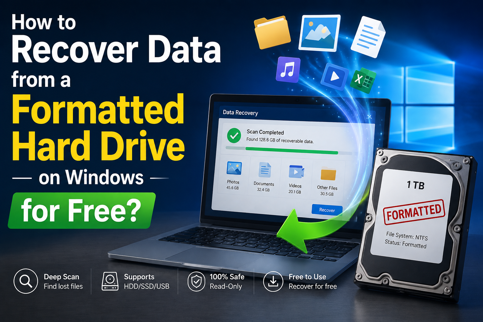 How to Recover Data from a Formatted Hard Drive on Windows for Free?