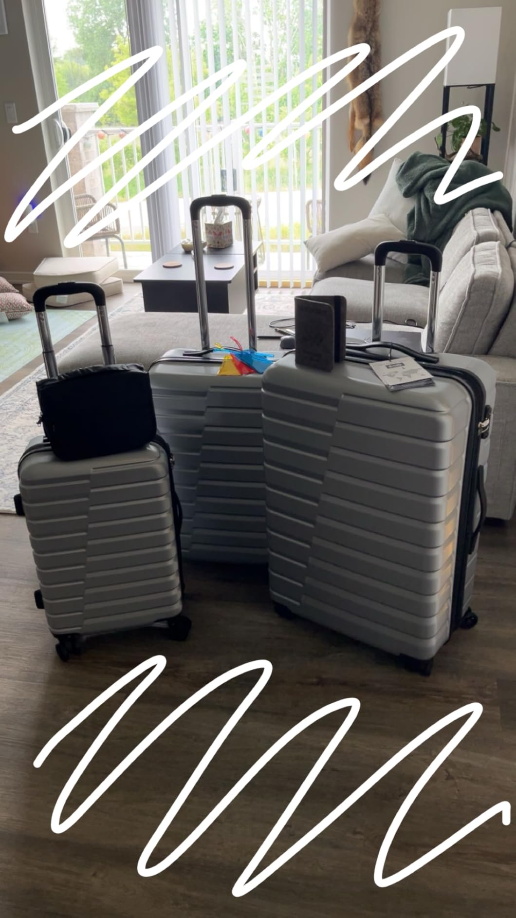 Coolife Lightweight Luggage with TSA Lock,3 Piece Set Blue customer photo 2