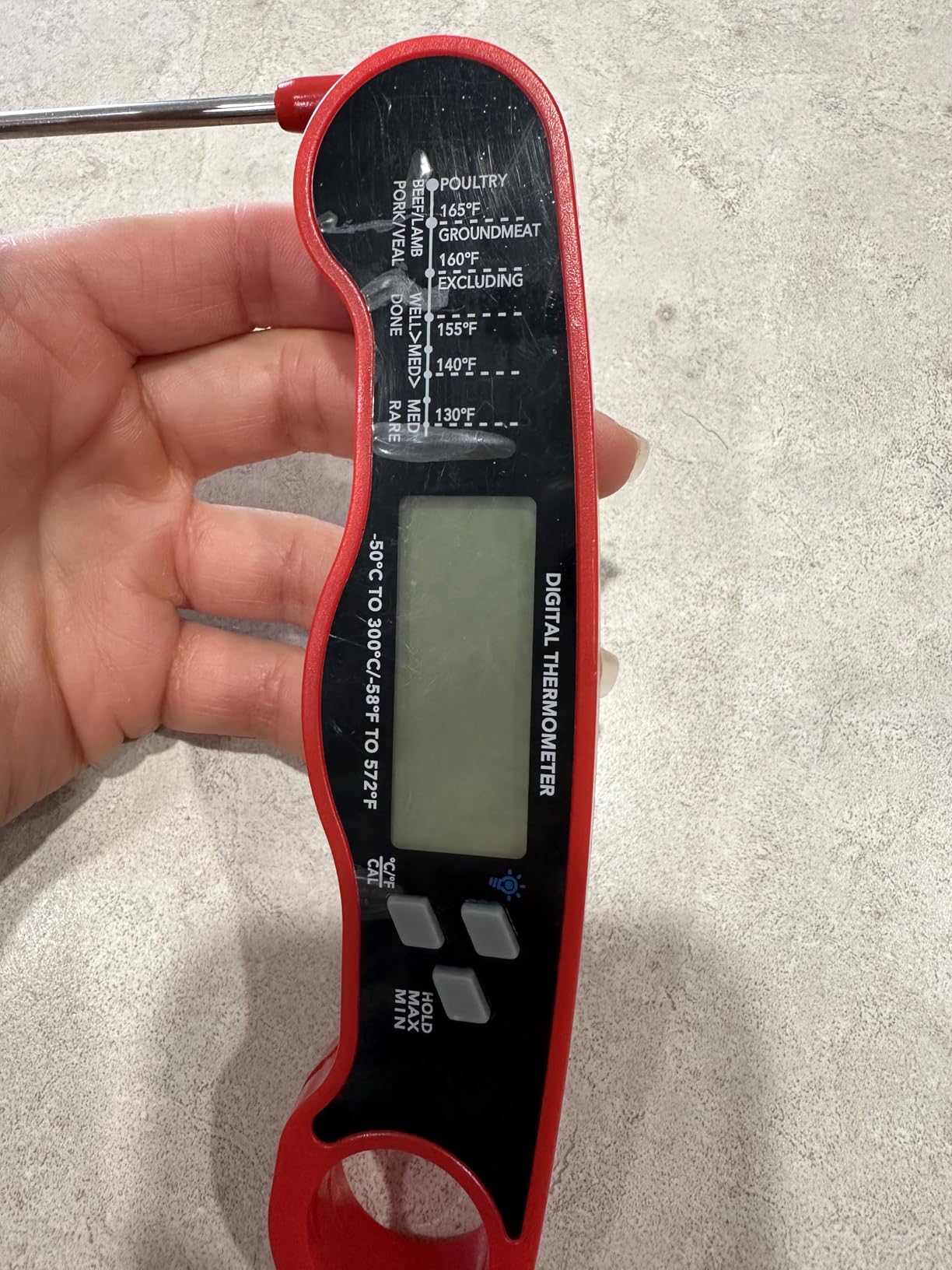 AWLKIM Meat Thermometer Digital, Instant Read Food Thermometer, Red customer photo 2