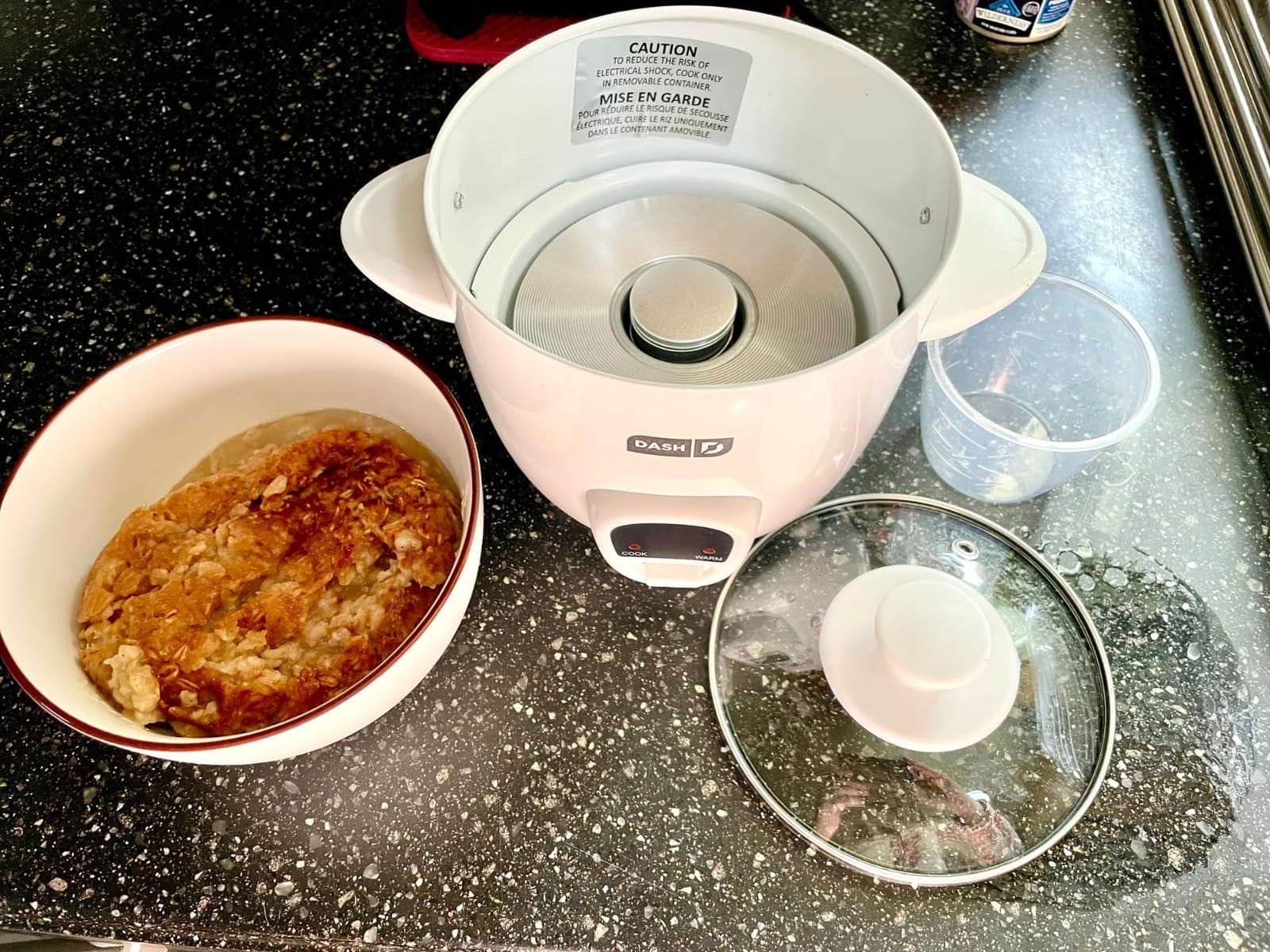 Dash Mini Rice Cooker, 2-Cup Removable Ceramic Nonstick Pot, Black customer photo 1